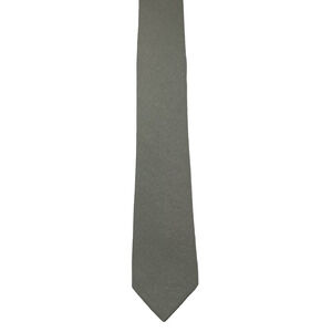 DAZI Men's Linen Cotton Skinny Necktie Designer Solid Sage Green